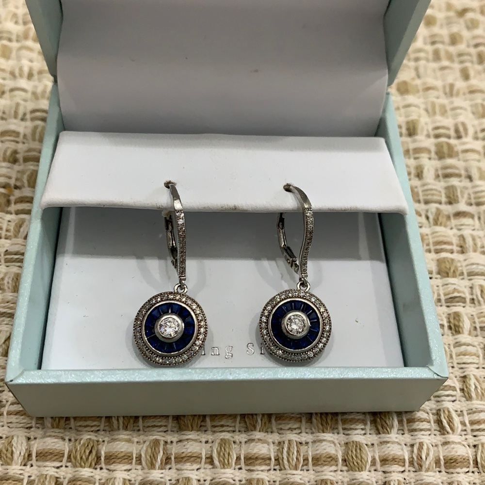 SOLD! Stirling silver stamped dangle earrings